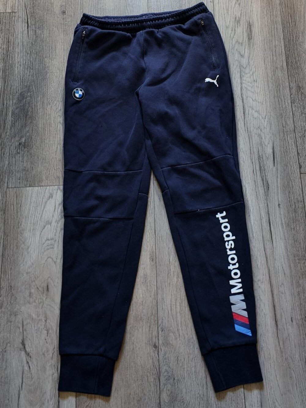 Puma x BMW Motorsport Men’s Fleece Joggers Sweatpants Navy Blue Size S